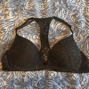 Black lace push up bralette